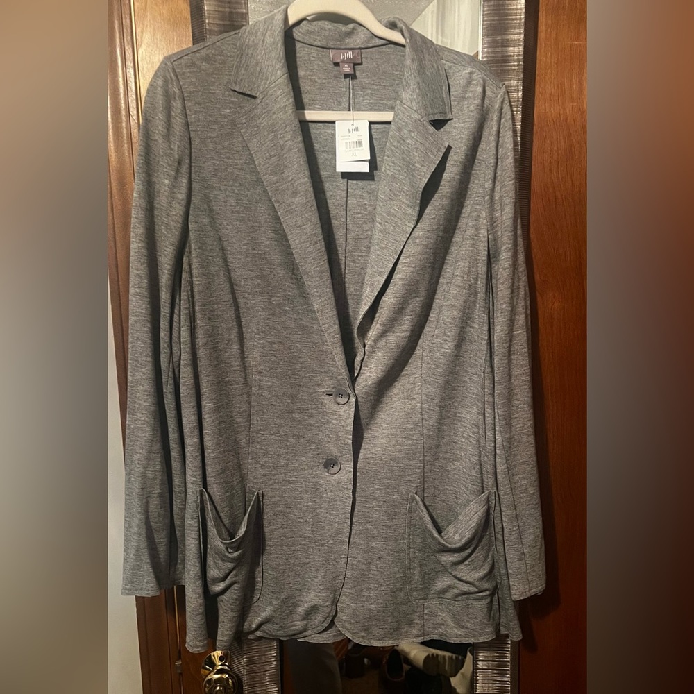 J Jill gray knit blazer